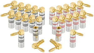 Poppstar 24x High End Bananenstecker gewinkelt für Lautsprecherkabel AV-Receiver - Bild 1 von 4