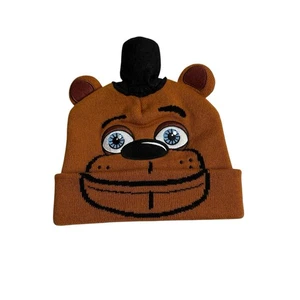 Five Nights At Freddy's Knit Beanie Hat Brown Black Youth OSFM - Picture 1 of 4