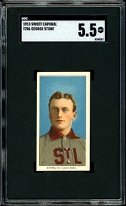 1909-11 T206 Sweet Caporal Baseball George Stone SGC 5.5 - Picture 1 of 2