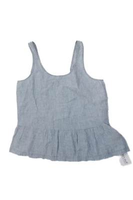 J Brand Womens Linen Sleeveless Pullover Tank Top Sky Blue Size Medium - Image 1 of 4