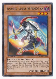 1x (NM) Blackwing - Gladius the Midnight Sun - CBLZ-EN095 - Rare - 1st Edition - Picture 1 of 2