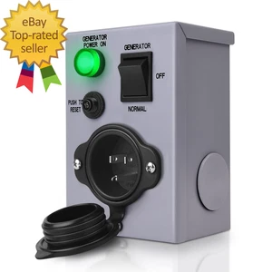 Interruptor de transferencia de generador de 15 amperios 120 V con disyuntor, caja de entrada de alimentación, vatios - Imagen 1 de 2
