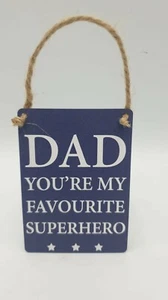 Dad Sign Plaque Superhero Father Family Friends Gift Present Day - Picture 1 of 5