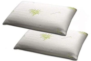 COPPIA DI CUSCINI ALTI 15cm MEMORY FOAM SFODERABILE CON RIVESTIMENTO ALOE VERA - Foto 1 di 5