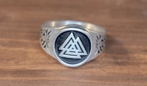Valknut Ring - Wikinger Krieger Design Ringgrößen 7 bis 14 RM149 - Bild 1 von 4