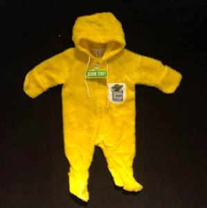 Vintage Sesamstraße Oscar the Grouch Pullover mit Fellfüßen gelb, Medium - neu mit Etikett - Bild 1 von 4