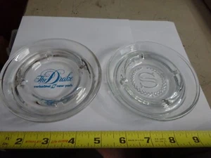 2 Vintage Ashtray Sheraton The Drake New York Hotel Clear Round Glass Cigarette - Picture 1 of 4