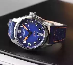 Armand Nicolet Mens Watch MM2 Automatic, Date, Steel with Blue/Orange Dial A640P - Picture 1 of 4