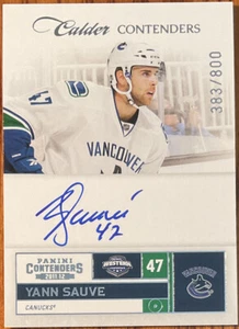 2011-12 Panini Contenders Rookie Autograph Yann Sauve #256 #’d 383/800 - Picture 1 of 2