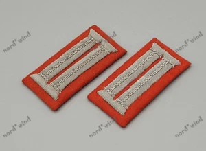 BUNDESWEHR - KRAGENSPIEGEL - ARTILLERIE - HOCHROT FÜR OFFIZIERE - HANDGESTICKT - Bild 1 von 4