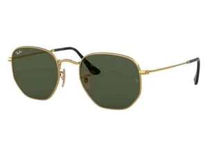 Ray-Ban Hexagonal Flat Lenses Gold/G-15 Green 54 mm Sunglasses RB3548N 001 54-21 - Picture 1 of 8