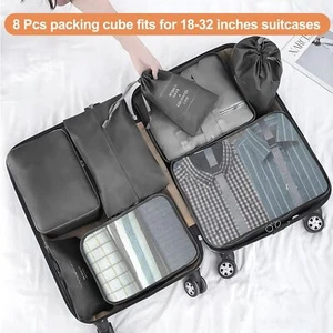 Packing Cubes compression Packing Cubes for Suitcase Travel Essentials -8 Set - Picture 1 of 6
