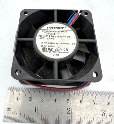 NEW OLD STOCK PAPST TYP 614 Axial Cooling Fan 24VDC 2.5W 2 Wire TYP614 GERMANY - Image 1 of 4