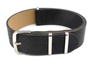 22 mm Leather Black For Nato G10 Military Army Diver Watch Strap Watch Band - Picture 1 of 3