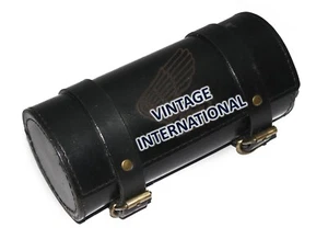 Universal Fork Bag Black For Honda Bikes Tool Round Saddlebag Handlebar New - Picture 1 of 7