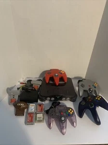 Nintendo 64 Console W/ 4 Controllers , memory cards rumble paks expansion pak - Picture 1 of 10