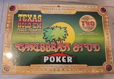 ¡SELLADO! Caribbean Stud Poker Trainer Texas Hold 'Em Home Casino Juego de Mesa. Foto 1 de 2