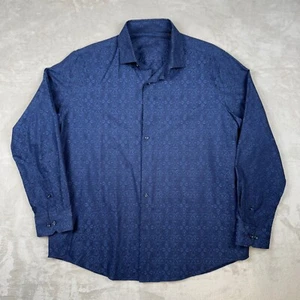 Tasso Elba Shirt geometrisches Muster Erwachsene XL rot Hippie Psychedelic Disco Club - Bild 1 von 7