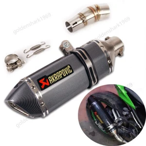 For Kawasaki Z300 Ninja 300 2013-2018 Mid Exhaust Link Pipe 51mm Muffler Tips - Picture 1 of 12