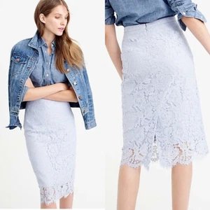 Neu mit Etikett J. Crew Collection Größe 8 Midi-Bleistiftrock Spitze in Dusty Lilac E2349 178 $ - Bild 1 von 10