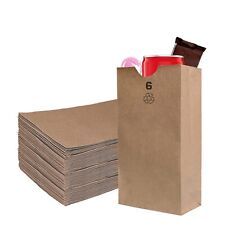 (pack de 500) 6 lb. Sac en papier d'épicerie marron jetable standard fabriqué aux États-Unis