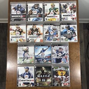 BUNDLE Madden NFL 07-17, Blitz The League 2, All Pro Football 2K8 (PS3) Game LOT