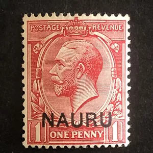 1916 NAURU 1d STAMP - OVERPRINT - KING GEORGE V - Sg NR 2c- MINT - Picture 1 of 3
