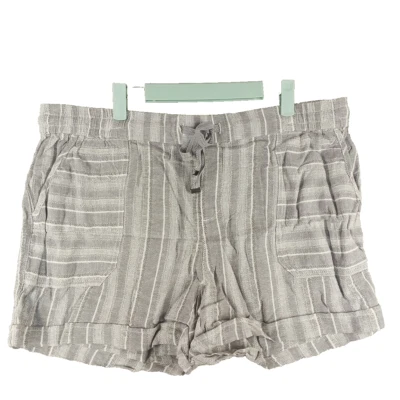 NUEVO CON ETIQUETAS $39 Pantalones Cortos de Verano Style & Co Mezcla de Lino Talla XLARGE Tiro Alto Gris Rayas Foto 1 de 4