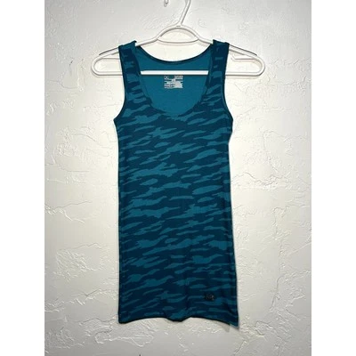 Under Armour blue camo fitted ribbed tank top womens XS athleisure activewear - Image 1 of 4