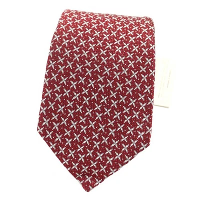 BVLGARI галстук Sette Piegehe широкий галстук красный по всему узор шелк мужчин - Изображение 1 из 4