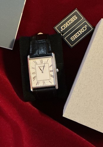 SEIKO Men's Watch Square Design Quartz SWR049 White Dial