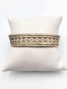 Sterling Silver Milor Italy Riccio Bracelet 925 Vintage 32g 16mm Wide 8" - Picture 1 of 10