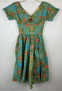 Bernie Dexter Dress Womens XS Pockets Floral Made In USA Pin Up Vintage Look - Picture 1 of 10