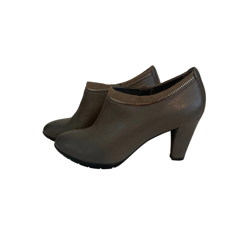 Zapato Anne Klein Y2K Mujer Dalayne Cuero Gris Botines Talla 10 Foto 1 de 4
