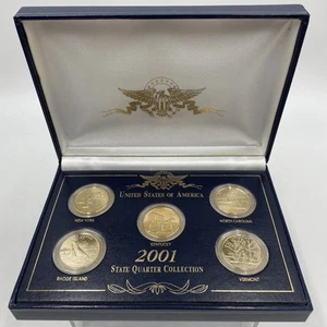 Vergoldet State Quarter Collection 2001 in Schutzbox - Bild 1 von 7