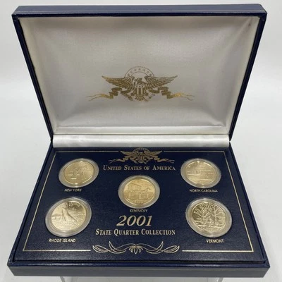 2001 Gold Plated State Quarter Collection in Protective Box - Image 1 of 4