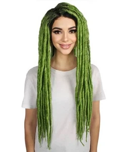 Lime Green Dreadlock Wig – Bright Rasta Style Costume Hair for Festivals & Raves - Picture 1 of 5