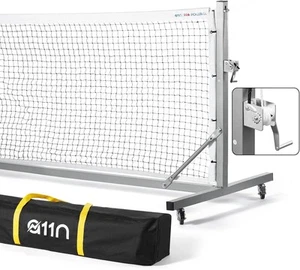 A11N Sports Pro Pickleballnetz mit Rollen und Handwinde, Turnierweiß - Bild 1 von 7