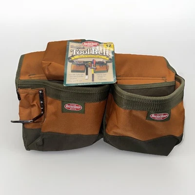 Bucket Boss Handyman’s multi 3 Pocket Canvas Tool Belt Tape Pouch Hammer Holder - Image 1 of 4