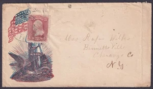 c.1962 Civil War Cover Liberty Flag & Eagle Bischel 4048 To Chenango County NY - Picture 1 of 1