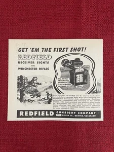 Vintage 1947 Print Ad Redfield Receiver Sight #70 Winchester Rifles Ad - Picture 1 of 3