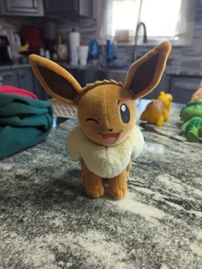 Pokemon Plush Eevee Winking Face Stuffed Plush Animal  - Picture 1 of 7