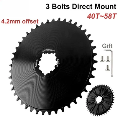 Plato de bicicleta de grava de carretera rueda dentada ancha estrecha 4,2 mm desplazamiento 3 pernos piñón  Foto 1 de 4