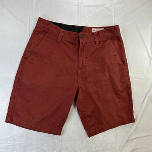 Volcom True To This Shorts Red Flat Front Chino Skater Mens Size 30 - Picture 1 of 6