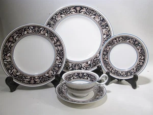 Vintage Wedgwood England dunkelblau Florentiner W1956 Kobalt 5-teiliges Gedeck - Bild 1 von 7