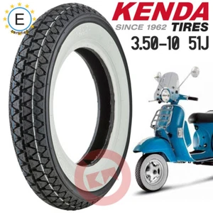 GOMMA PNEUMATICO 3.50-10 51J E4 FASCIA BIANCA KENDA K333 VESPA 125 T5 (VNX5T) - Foto 1 di 5