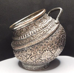 Indian Raj, Kang Style Sugar Bowl, Silver, Kashmir, 1880s. 342g - Picture 1 of 20