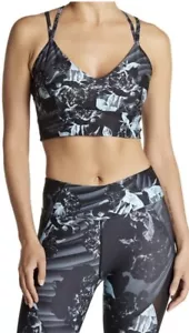 $42 NWT BETSEY JOHNSON WOMENS FLORAL BLACK SPORTS BRA SIZE MEDIUM JL94 - Picture 1 of 9