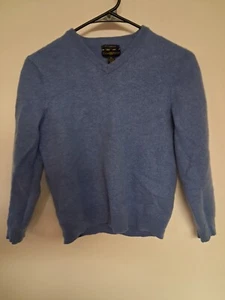 Club Room 100% 2-ply Cashmere Light Blue V-Neck Sweater Kids XL - Picture 1 of 3