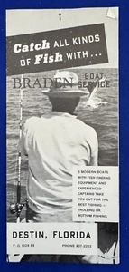 Vintage 1960s Braden Boat Service Deep Sea Fishing Destin Florida Brochure - Picture 1 of 3